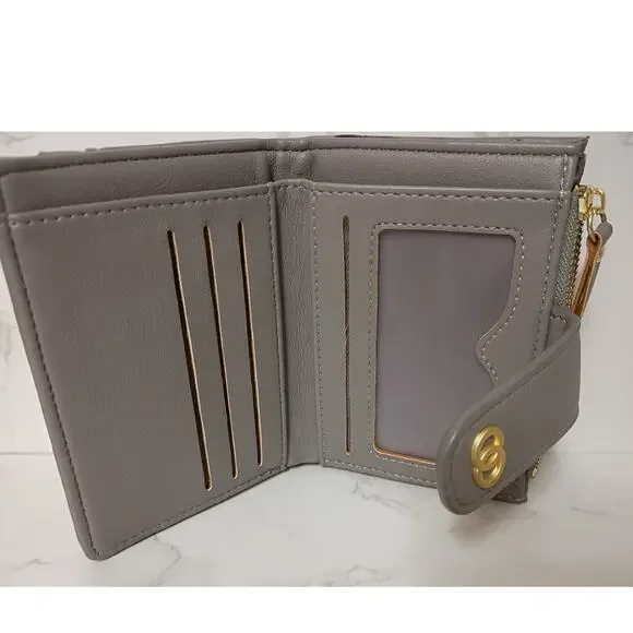 Gray Quilted Faux Leather Bifold Wallet - NWOT - Picture 5 of 5